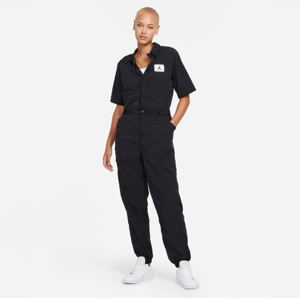Jordan One Piece Jumpsuit Short Sleeve Size L Black